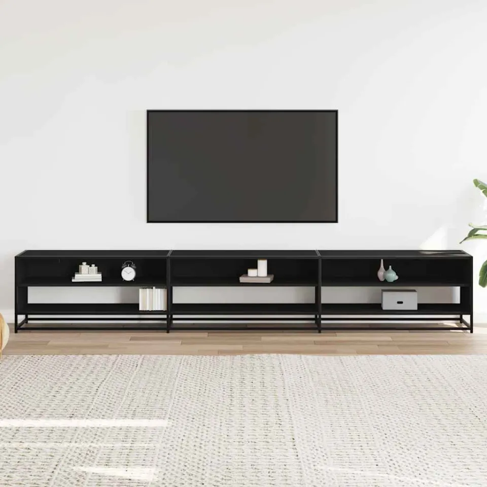 vidaXL Tv-meubel 270x40x46 cm bewerkt hout zwart, foto 2