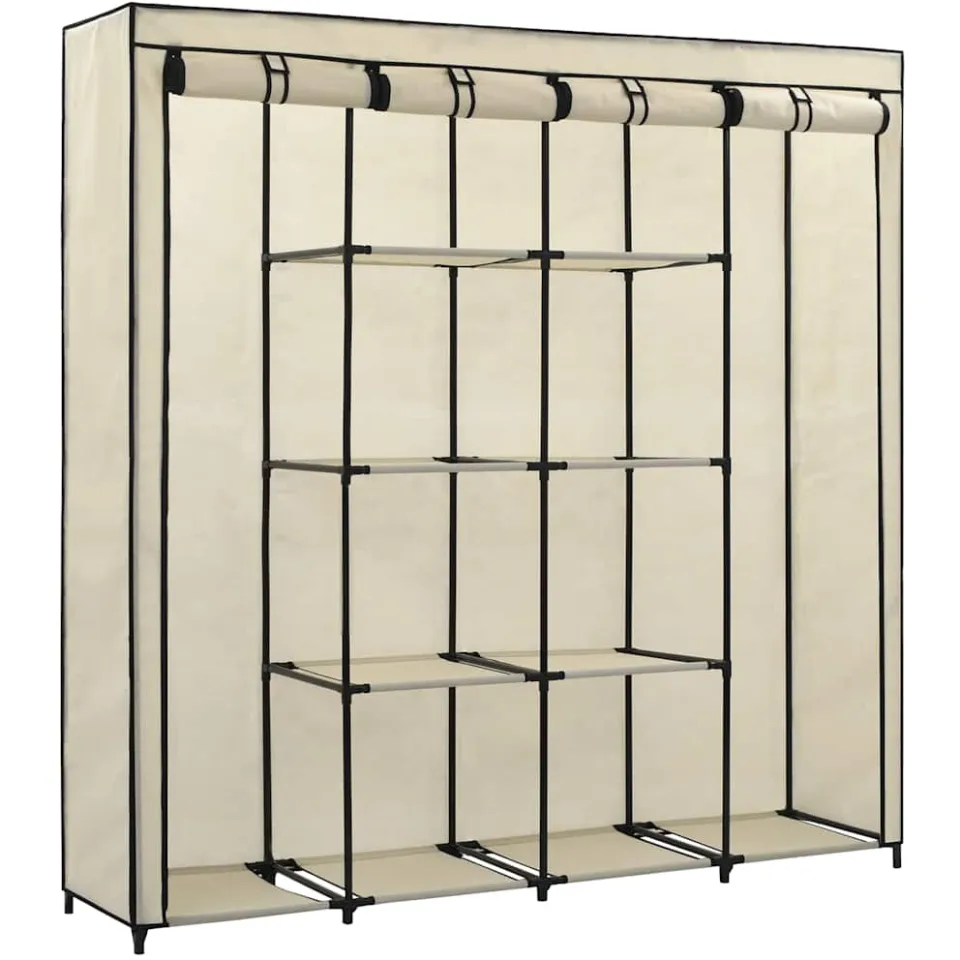 vidaXL Kledingkast met 4 vakken 175x45x170 cm crème, foto 3