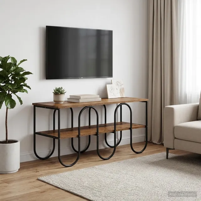 vidaXL TV-standaard 100 x 40 x 50 cm Oud hout Bewerkt hout bruin, foto 2