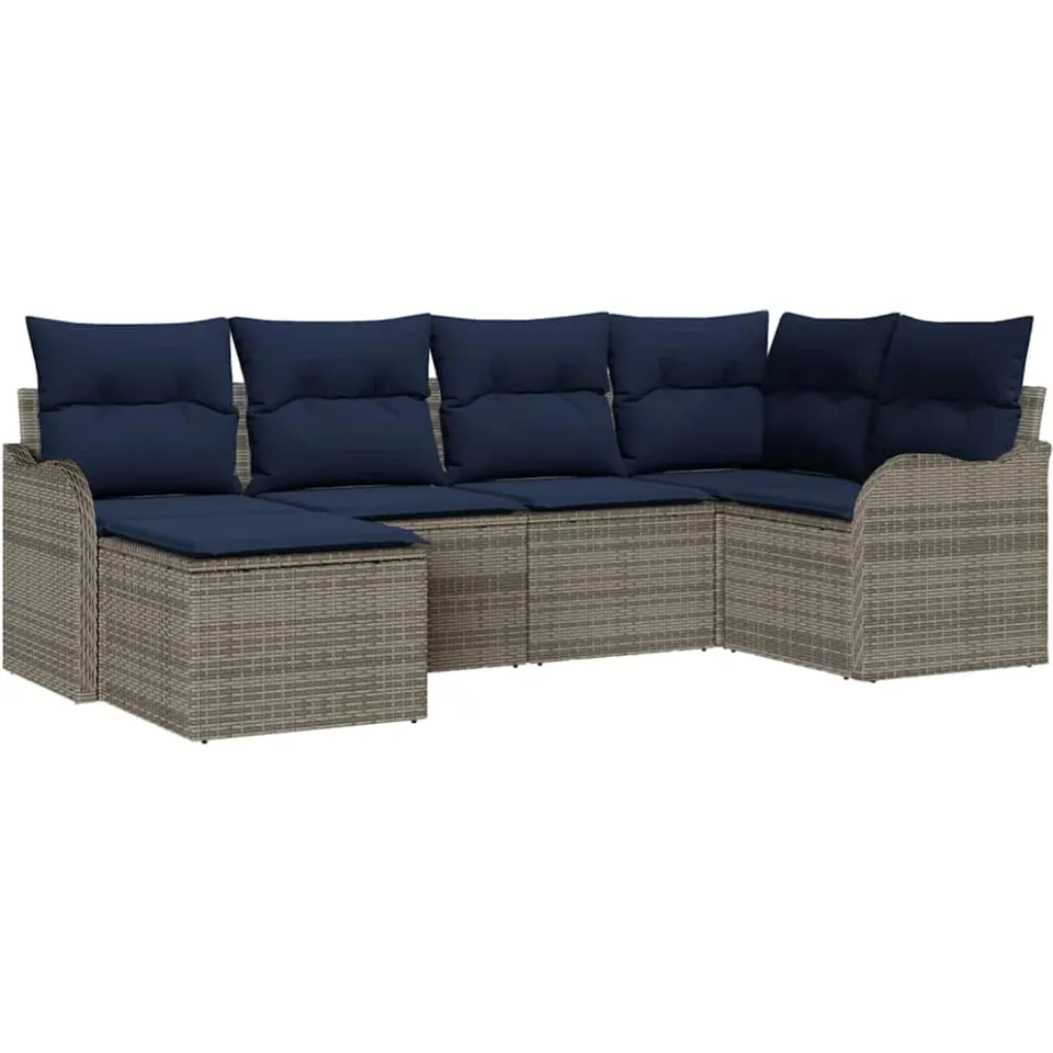 vidaXL Tuin Sofa Set Grijs poly rattan