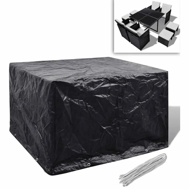 vidaXL Tuinmeubelhoes met 8 oogjes 113x113x73 cm Zwart