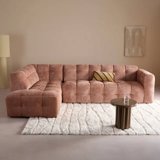 NOUS Living hoekbank links Lina - roze