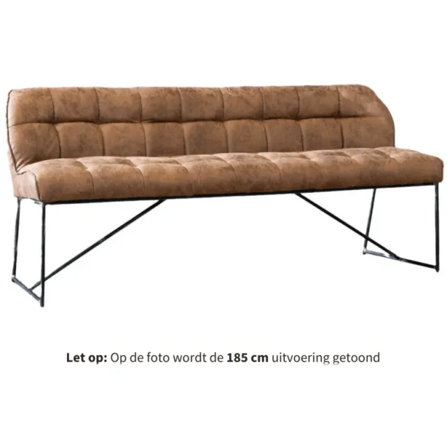 NordXL Eetkamerbank Abel cognac microvezel 155 cm