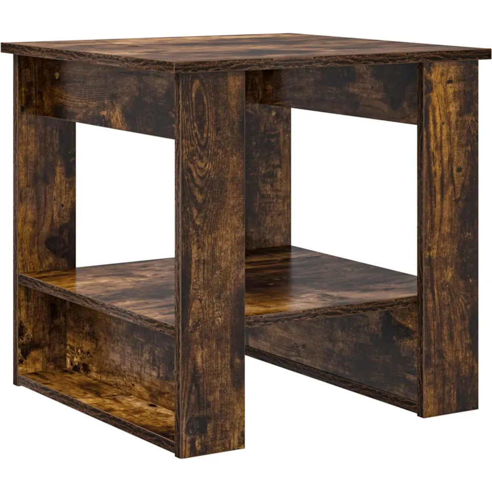vidaXL Salontafel Gerookt eiken 51 x 50 x 50 cm Bewerkt hout, foto 3
