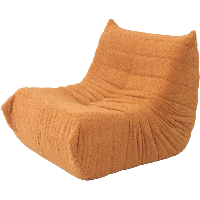 Creatorally Eenpersoons vloerlounge stoel van cloud plush - bruin - zachte compressie-zitstoel voor woonkamer en kantoor