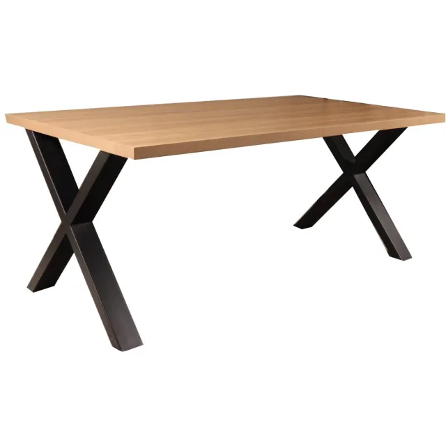 Lizzely Garden & Living Eettafel melamine Reef lichtbruin 180cm met X-poot langwerpige tafel