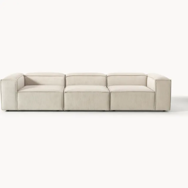Westwing Collection Modulaire bank Lennon (4-zits) van corduroy Beige