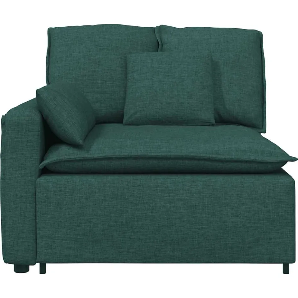 vidaXL Modulaire bank Armleuning eindmodule met kussens 100 cm Groen