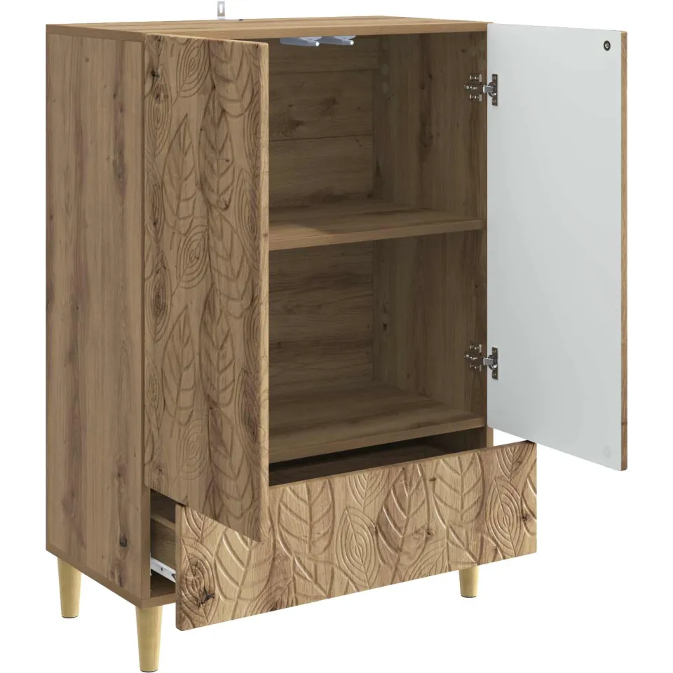 vidaXL Dressoir Artisanaal eiken 66 x 34,5 x 95 cm Bewerkt hout, foto 4