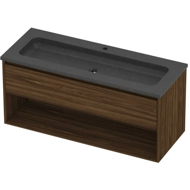 Proline Rollo Badmeubelset Hardsteen Elegant 1 Gat Schap 120x46x54 cm Blue Stone Cabana Oak Eiken
