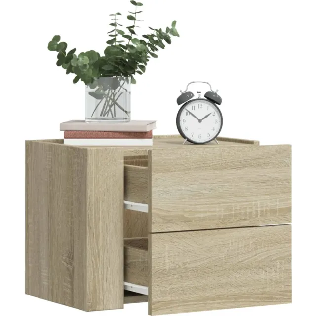 vidaXL Nachtkastje wandgemonteerd 45x30x35 cm sonoma eikenkleurig Bruin