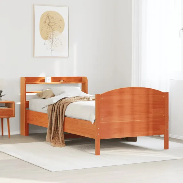 vidaXL Bedframe zonder matras massief grenenhout wasbruin 100x200 cm bruin