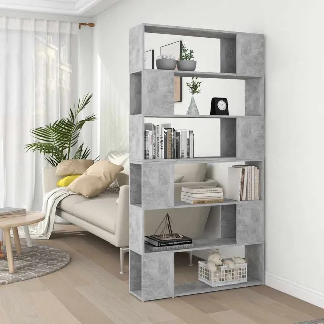 vidaXL Boekenkast/kamerscherm 100x24x188 cm betongrijs grijs, foto 2