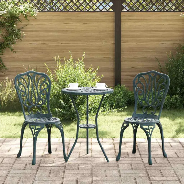 vidaXL Tuin Bistro Set 3 st Groen Aluminium, foto 2