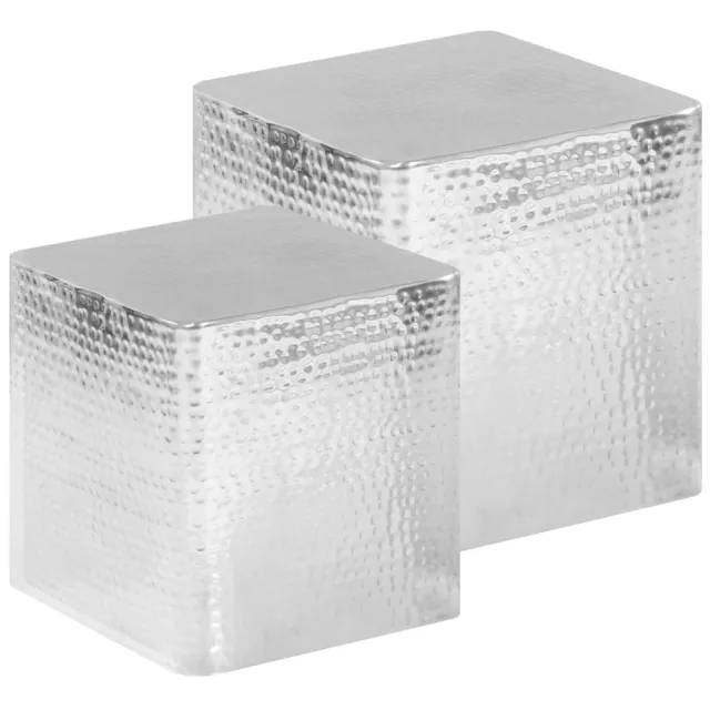 vidaXL Salontafel 2 st aluminium zilver, foto 2