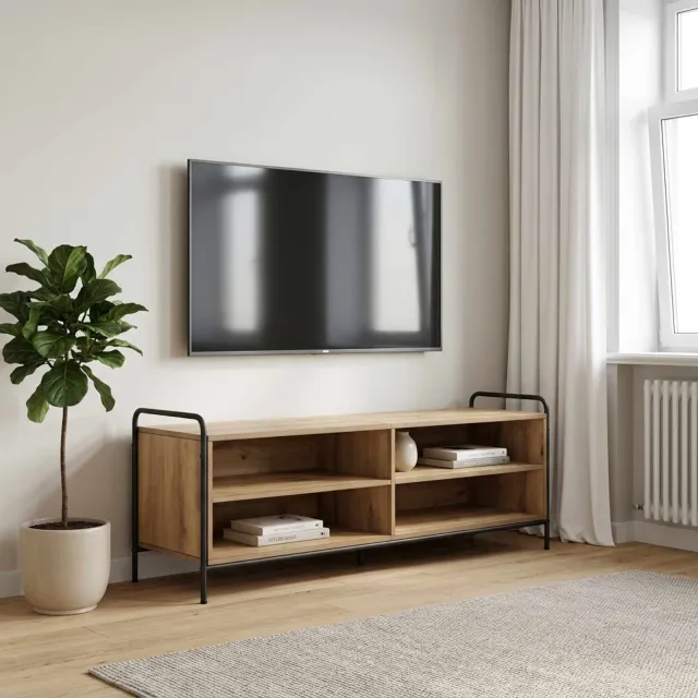 vidaXL Tv-meubel 140 x 39,5 x 50 cm Artisanaal eiken Bewerkt hout Bruin