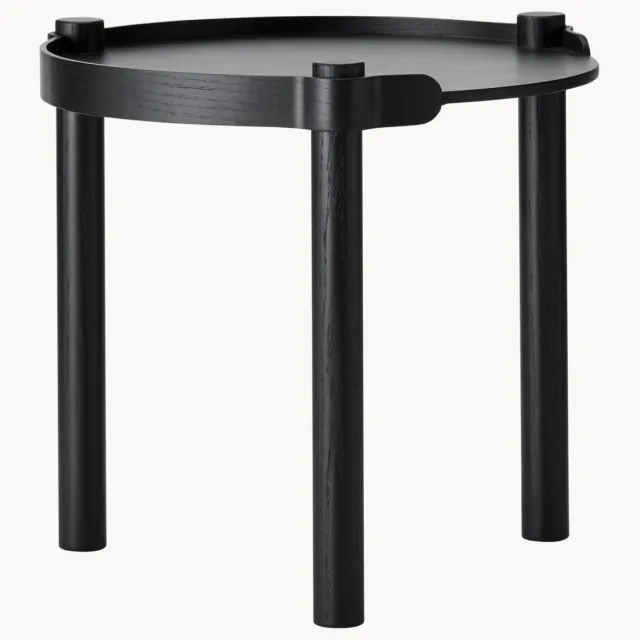 Cooee Design Ronde bijzettafel Woody van eikenhout Zwart