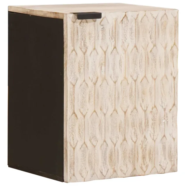 vidaXL Badkamer Hangkast Wit 38 x 33 x 48 cm Massief Mango Hout