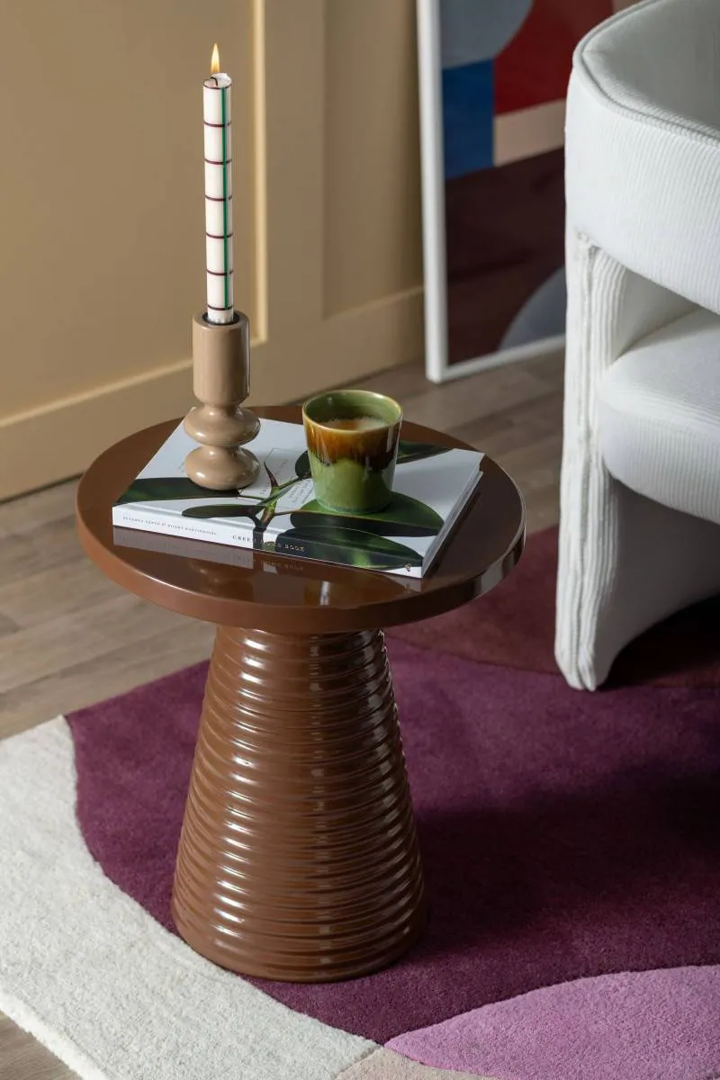 Leitmotiv Catania Ribbed bijzettafel chocoladebruin, foto 2