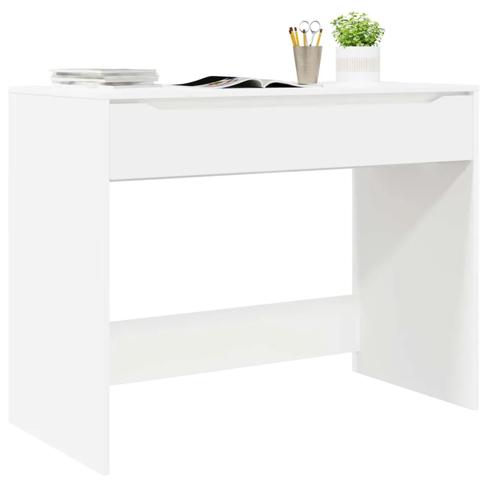 vidaXL Bureau met lade Wit 100 x 50 x 78 cm Geconstrueerd hout