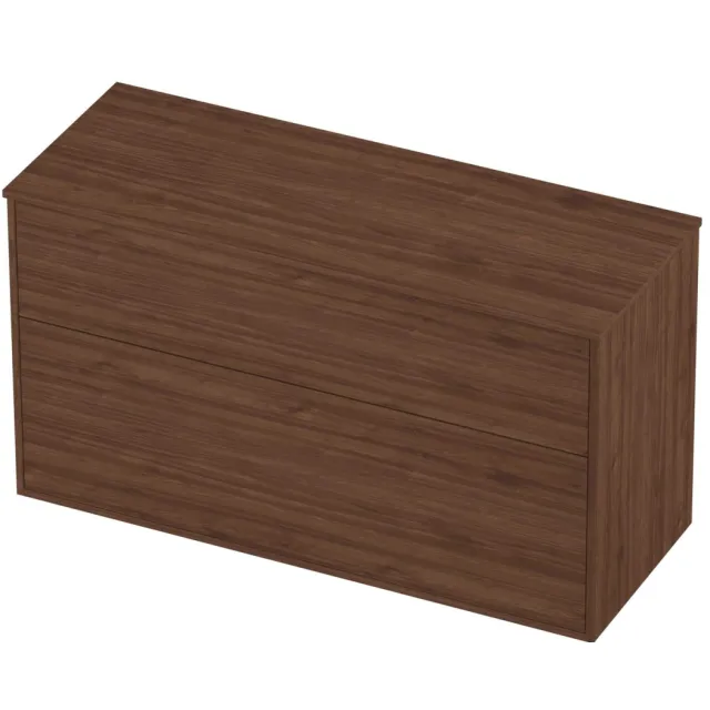Proline Deck Badmeubelset Voor Grepen Asymmetrisch Kader 2 Laden 120x46x67 cm Indian Walnut Houtlook