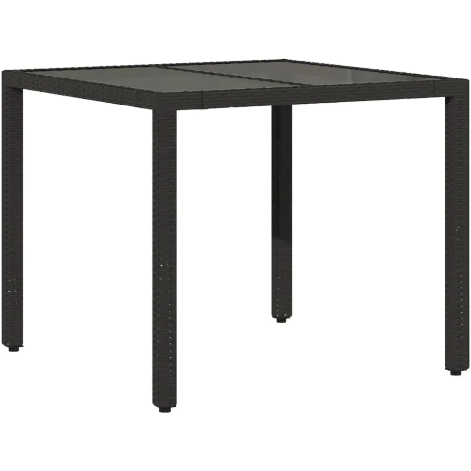 vidaXL 5-delige Tuinset met kussens poly rattan en glas zwart, foto 4