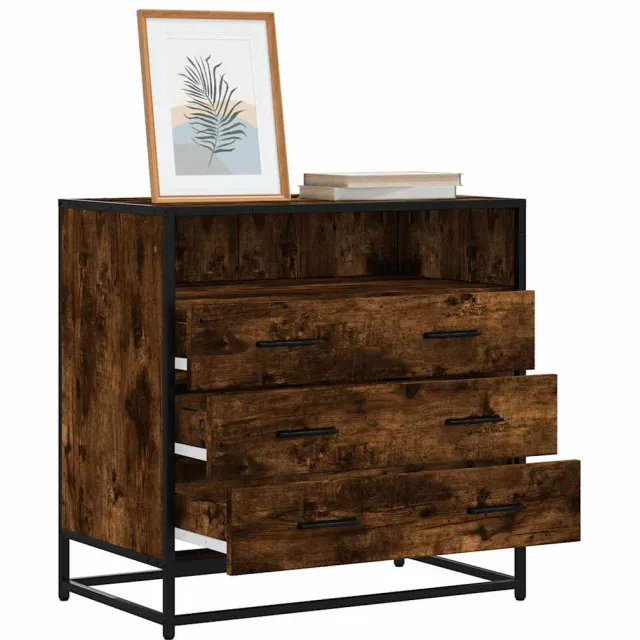 vidaXL Ladekast 70x41x70 cm bewerkt hout gerookt eikenkleurig Bruin