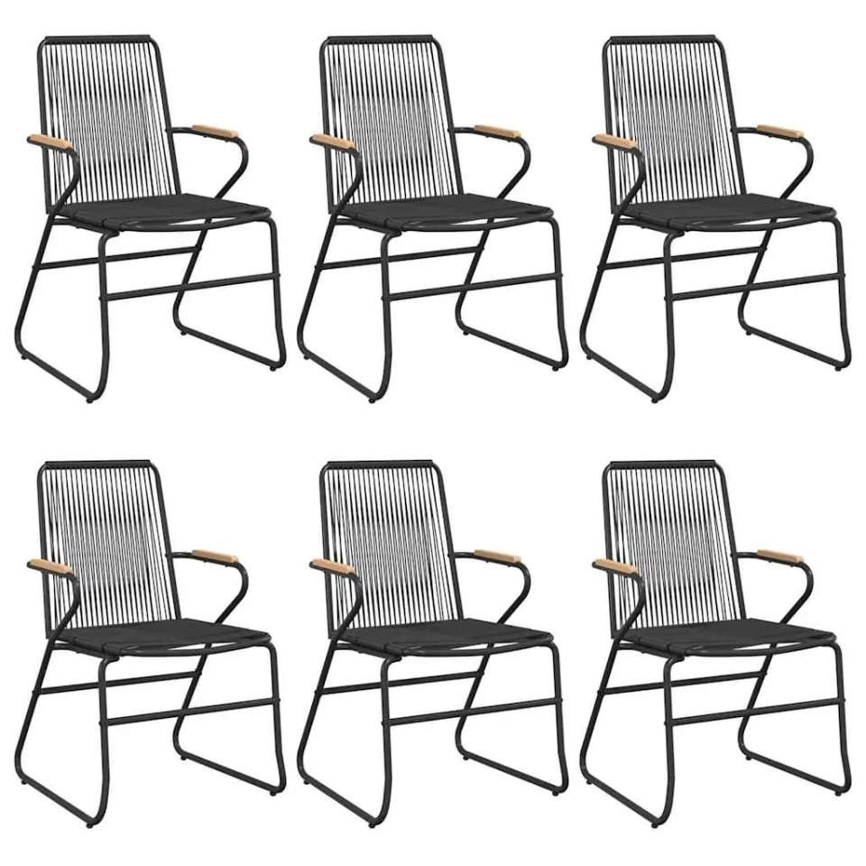vidaXL 7-delige Tuinset PVC-rattan zwart, foto 3