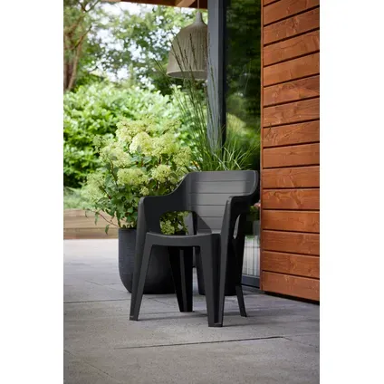 Keter Tuinstoel Bilbao Stapelbaar Zwart 57x57x79cm, foto 3