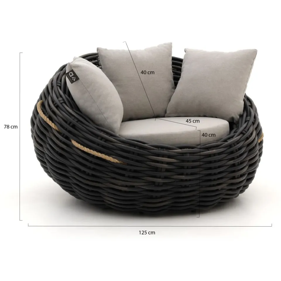 Apple Bee Cocoon lounge tuinstoel zwart, foto 2