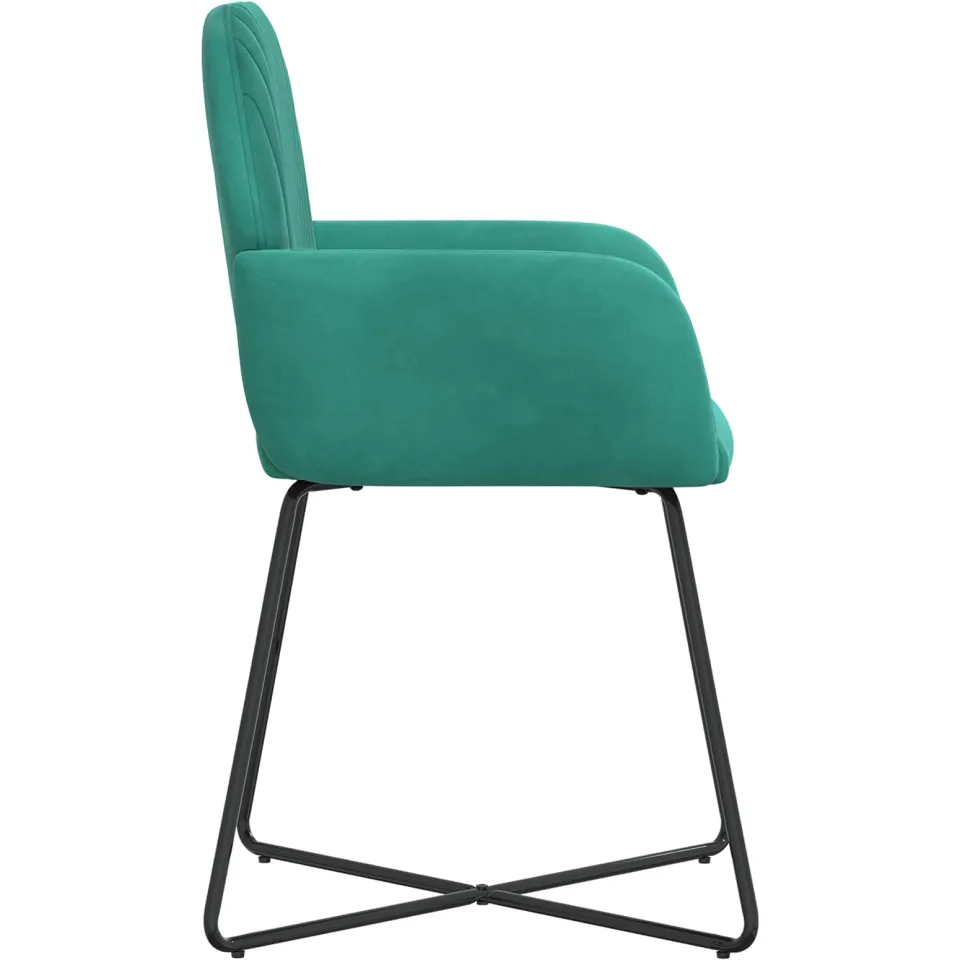 vidaXL Eettafelstoelen 2 st fluweel Turquoise 55 x 50 x 84 cm, foto 4