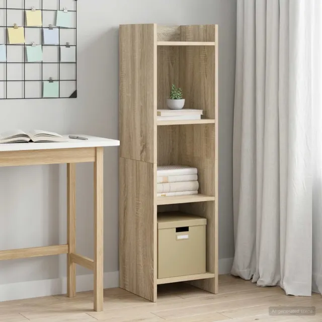 vidaXL Boekenkast Sonoma Eiken 30 x 30 x 111 cm Bewerkt hout, foto 2