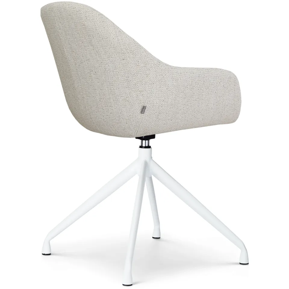 Nolon Nola-Mae draaibare eetkamerstoel beige gemêleerd - wit onderstel, foto 4