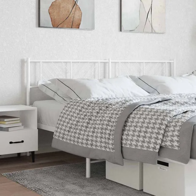 vidaXL Vervangend hoofdbord 200 cm metaal wit
