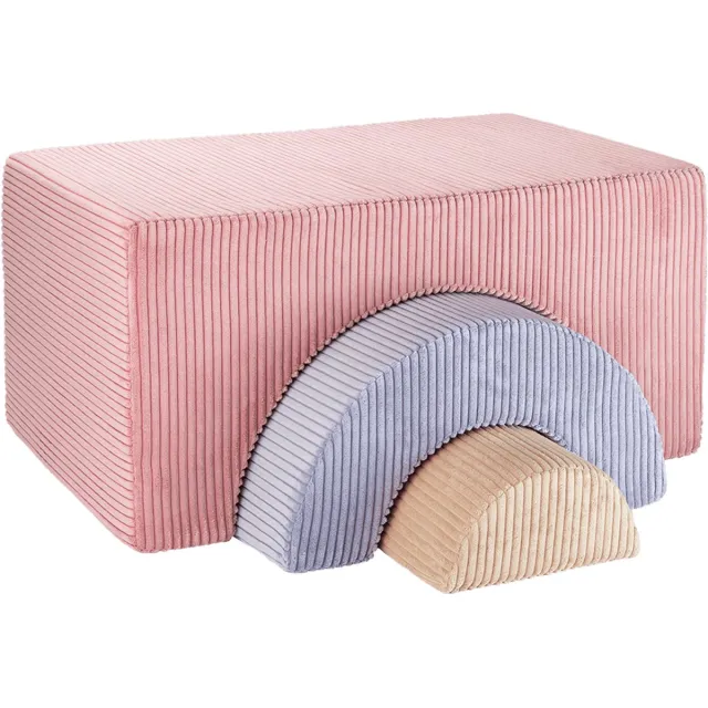 Wigiwama Corduroy Rainbow Playset / Speelset - 75x49x37cm - Pink Mousse Multi