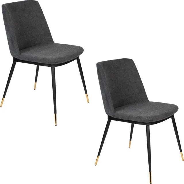 Housecraft Living Lionel Eetkamerstoelen Donkergrijs - Set van 2