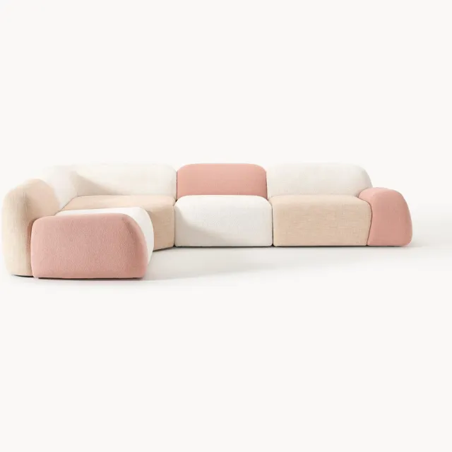 Westwing Collection Modulaire hoekbank Wolke (4-zits), Fuorisalone Edition Roze