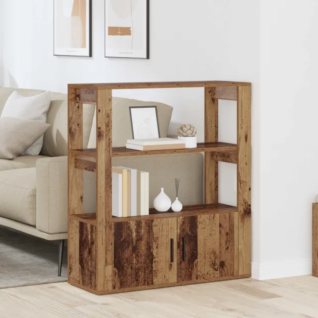 vidaXL Dressoir Oud hout 30 x 80 x 90 cm Bewerkt hout Bruin