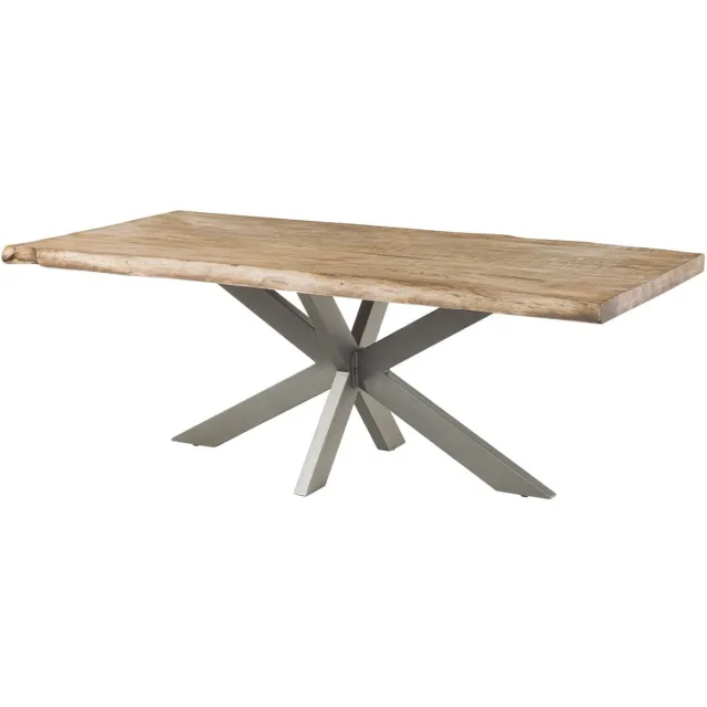 MASSIVMOEBEL24 .DE FREEFORM eettafel beige gelakt massief hout mango 200x100x77 cm (BxTxH)