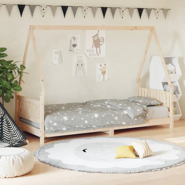 vidaXL Kinderbedframe 80x200 cm massief grenenhout bruin, foto 2