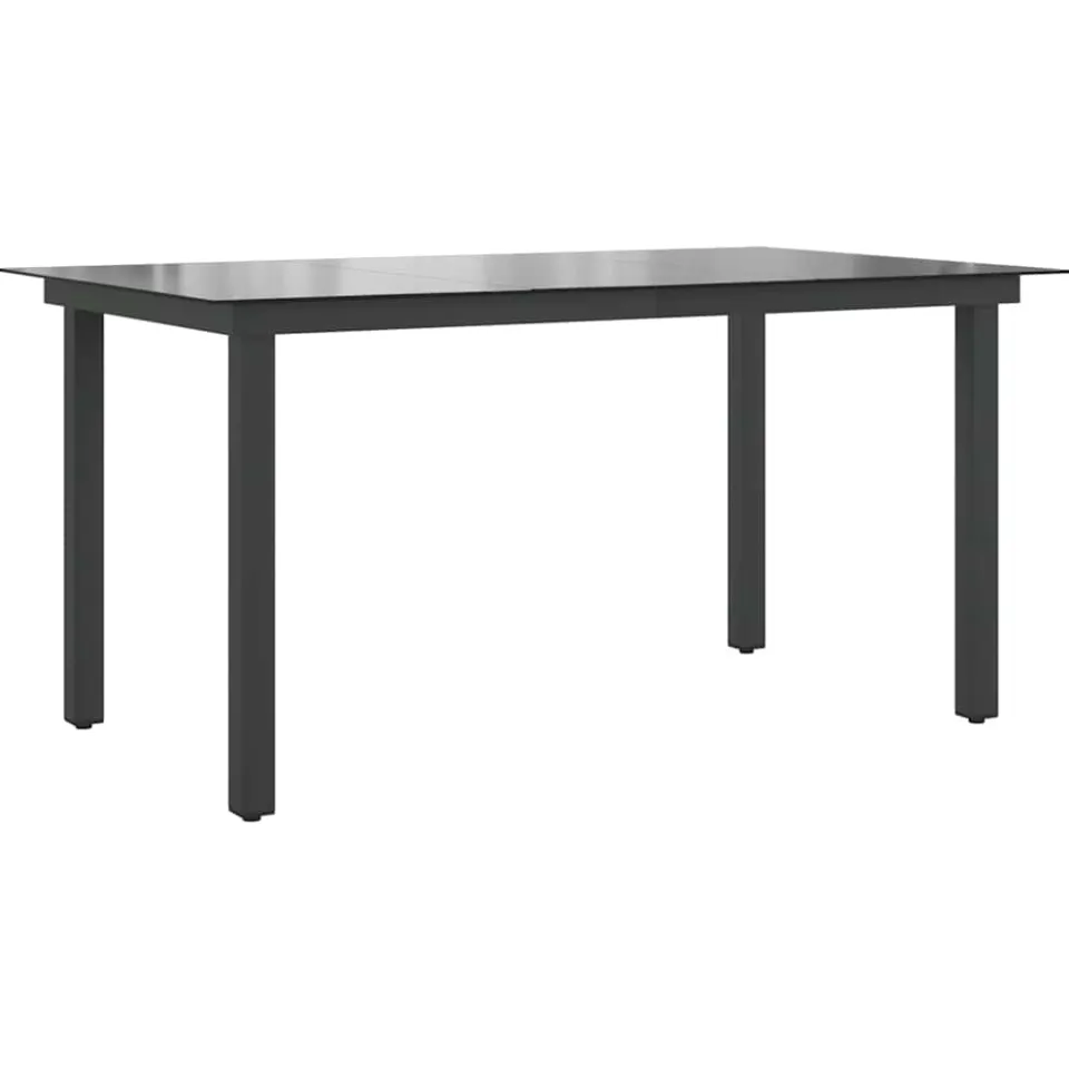 vidaXL Tuintafel 150x90x74 cm aluminium en glas zwart