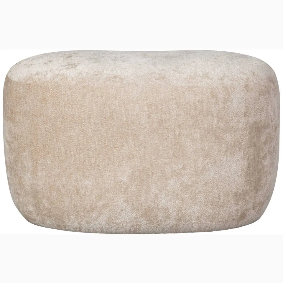 WOOOD Popular Organische Poef - Polyester - Taupe - 43x73x49 natural