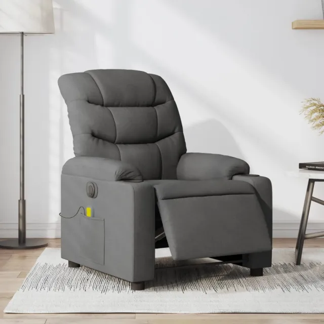 vidaXL Massagestoel elektrisch verstelbaar stof donkergrijs