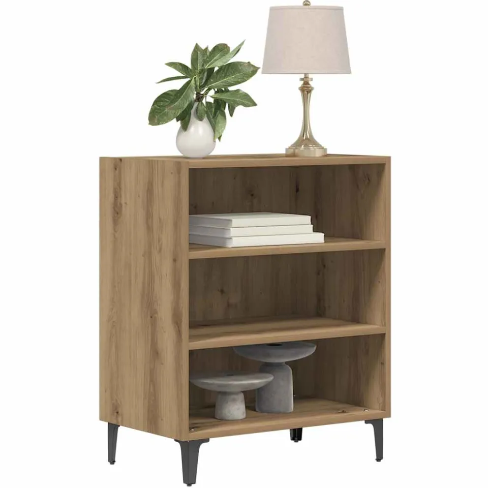 vidaXL Dressoir 57x35x70 cm bewerkt hout artisanaal eikenkleurig Bruin