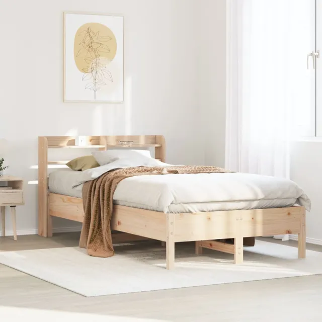vidaXL Bedframe zonder matras massief grenenhout 75x190 cm bruin