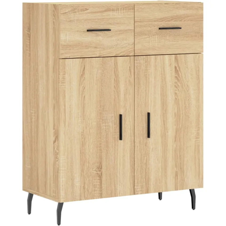 vidaXL Dressoir 69,5x34x90 cm bewerkt hout sonoma eikenkleurig, foto 3