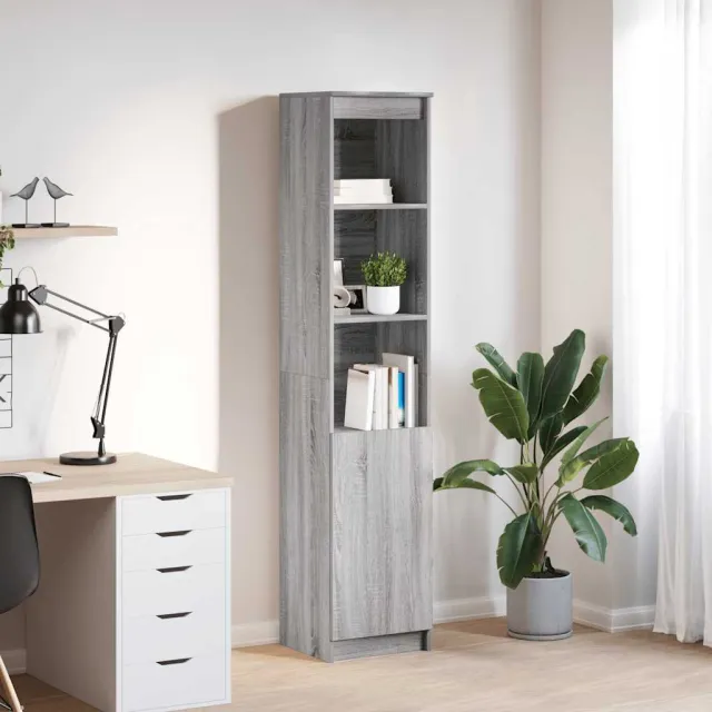 vidaXL Hoge kast 37,5x35x180 cm spaanplaat grijs sonoma