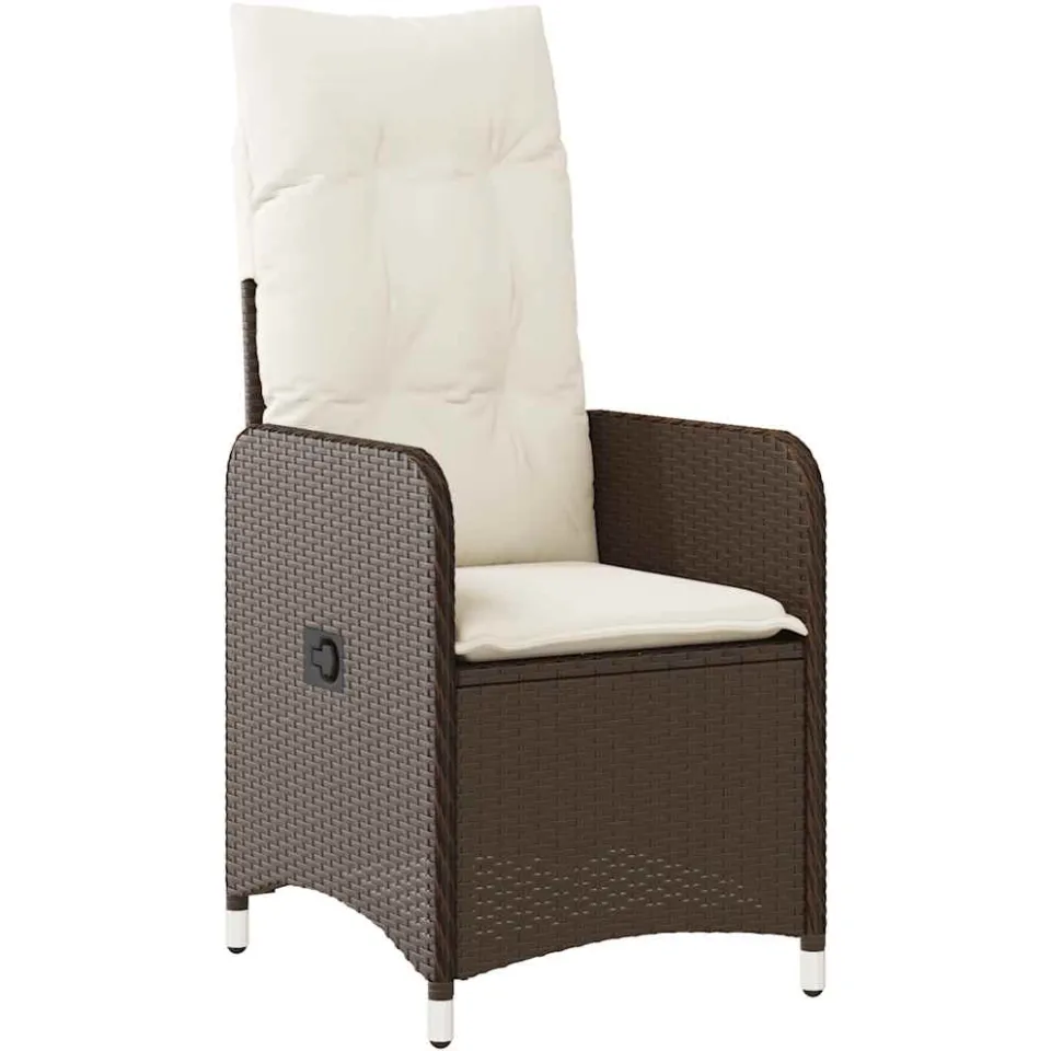 vidaXL 9-delige Bistroset met kussens poly rattan bruin, foto 3