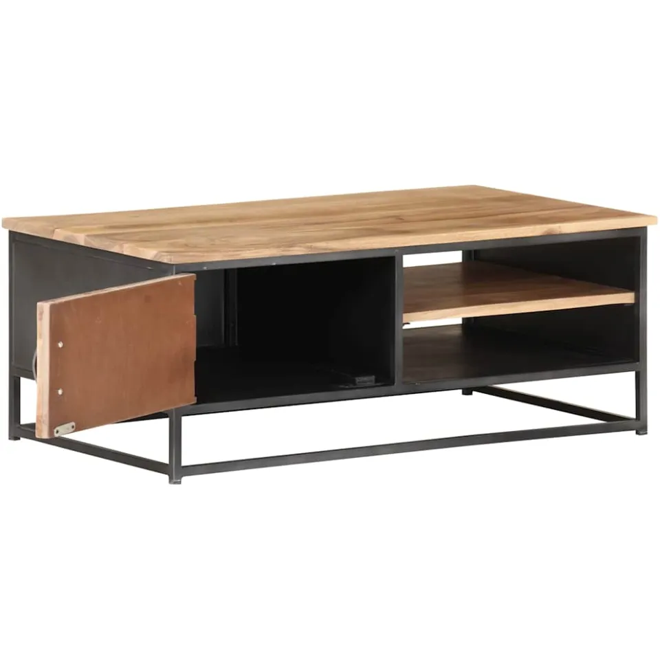 vidaXL Salontafel 90x50x35 cm massief acaciahout bruin, foto 3