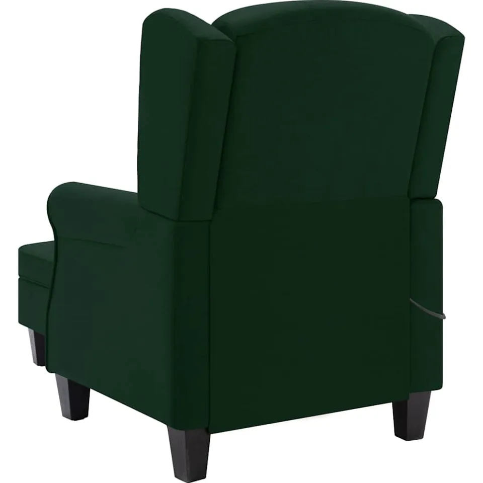 vidaXL Massagestoel met voetenbankje stof donkergroen groen, foto 4